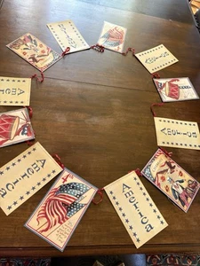 Bethany Lowe Americana Post Card String Garland 134 In Patriotic July 4th - Picture 1 of 8