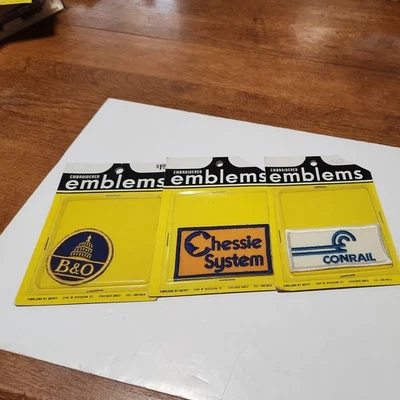 (3) VINTAGE RAILROAD TRAIN EMBROIDERED PATCHS "B&O  Chessie System  Conrail" 80S - Image 1 of 4