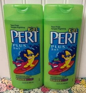2 PERT PLUS KIDS 2 IN 1 SHAMPOO CONDITIONER BANANA BERRI 13.5 OZ RARE TEAR FREE - Picture 1 of 2