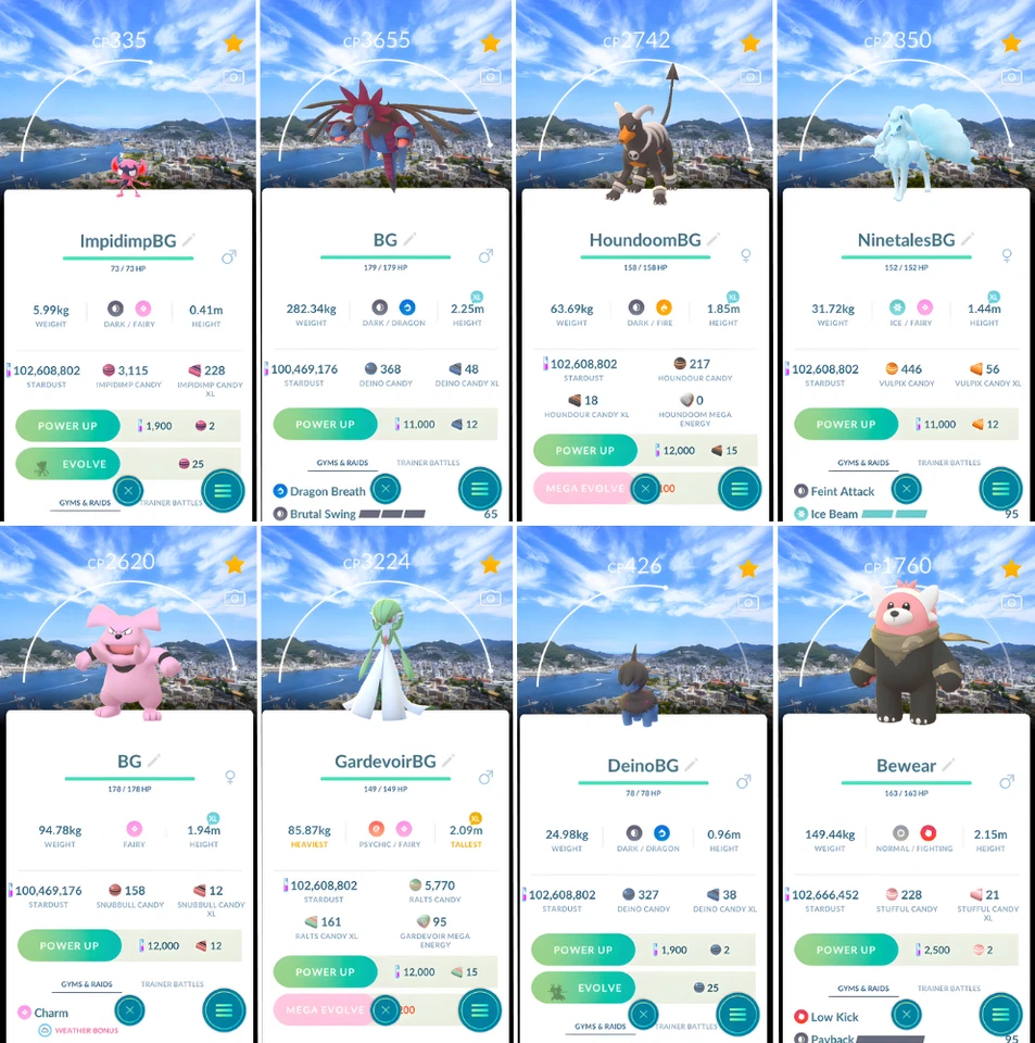 Bewear, Impidimp, Gardevoir, Deino, Hydreigon, ++ | Nagasakl BG | Tr-de Go - Image 1 of 1