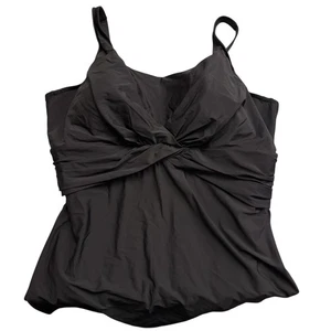 Women’s 22W DDD Lands End 1-Piece Bathing Suit Black Bra Skirt Drape Never Worn - Picture 1 of 15