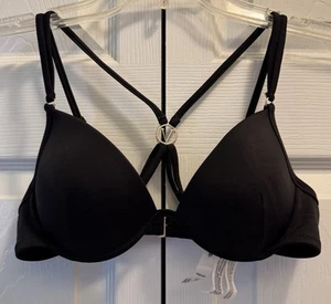 Victoria's Secret Push-up-Bikinioberteil Träger schwarz Größe 32B neu ohne Etikett - Bild 1 von 3