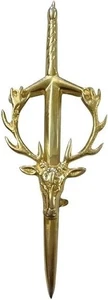 Alfileres escoceses Kilt cabeza de ciervo Highland Kilts pin fijación giratoria acabado dorado AAR - Imagen 1 de 7
