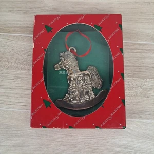 Ornamento cavallo a dondolo Reed & Barton #1012 nuovo vecchio stock scatola sigillata - Foto 1 di 9