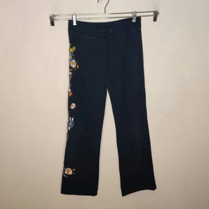 VTG Lucky Brand Size XS Floral Embroidered Sweatpants Y2K 90s Pants Womens - Picture 1 of 10