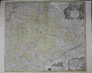 Mappa Incisa In Rame Del Ducato Di Württemberg Di Tobias Lotter Circa 1750 - Foto 1 di 2