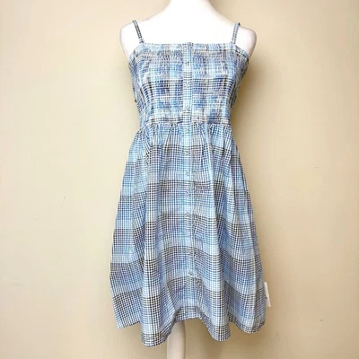 Mini Vestido TOPSHOP Cuadros Fruncido Azul Cuadros Talla 10 Para Mujer NUEVO Foto 1 de 4