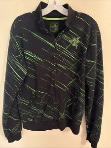 Razer Zone Gaming Full Zip Sweatshirt Men's Medium Black Green Sneki Snek - Picture 1 of 5