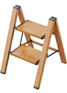 2 Step Ladder, Aluminum Folding Step Stool with Anti-Slip Sturdy and Wide Pedal - Picture 1 of 11