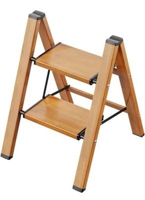 2 Step Ladder, Aluminum Folding Step Stool with Anti-Slip Sturdy and Wide Pedal - Image 1 of 4