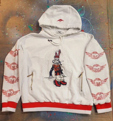 Urban Ware亮片水钻法拉利 Massari Roger Rabbit Trapstar 连帽衫白色 — 第 1/4 张图片
