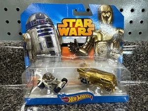 Star Wars 2014 Hot Wheels C-3PO & R2-D2 Character Car 2-Pack ~ New ~ - Picture 1 of 6