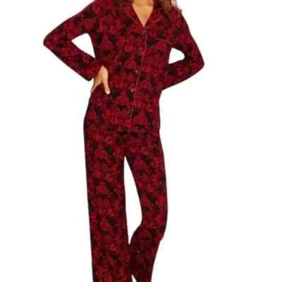 Conjunto de pijama de dos piezas Cabernet damasco floral ropa de salón talla 1X nuevo con etiquetas Foto 1 de 4