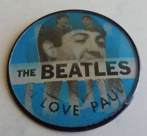 VTG 1964 I LOVE PAUL BEATLES FLASHER PIN VARI-VUE PINBACK FLICKER FAN SOUVENIR - Picture 1 of 7