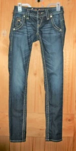 Rock Revival size 25 JEANS Adele Skinny FANCY! shiny stitching *063 - Picture 1 of 10