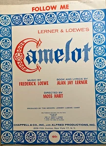 FOLLOW ME SHEET MUSIC-LERNER & LOWE'S CAMELOT-PIANO/VOCAL/GUITAR-1960- - Picture 1 of 3