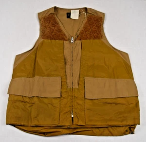 Vintage Hunting Vest Field and Fireside Size L 60s Tan Corduroy Upper Made USA - Picture 1 of 10