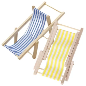 2 Pcs Puppenhaus-Loungesessel Mini -Hausdekoration Mini-Holzstuhl - Bild 1 von 12