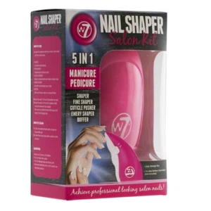 W7 Nail Shaper Salon Kit 5 In 1 Manicure Pedicure Buffer Cuticle Pusher Shaper - Picture 1 of 3