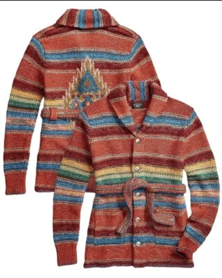 RRL Ralph Lauren Hand Knit Southwestern Indian Cardigan Womens Size 2 NWT - Image 1 of 4