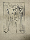 Paul Gauguin Drawing on paper (Handmade) signed and stamped mixed media.