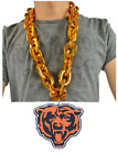 COLLIER NEUF NFL CHICAGO TÊTE MOUSSE LOGO GRANDE CHAÎNE DE VENTILATEUR ORANGE