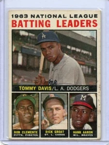 1964 Topps Batting Leaders Roberto Clemente/ Hank Aaron #7 ⭐️💥🎯 GVG - Picture 1 of 2