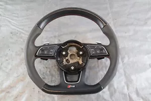 2018 AUDI RS3 QUATTRO 8V 2.5T DAZA OEM BLACK LEATHER STEERING WHEEL ASSY #1627 - Foto 1 di 11