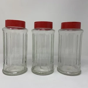 Tarros de vidrio NutraSweet {LOTE de 3} ~ decoración retro acanalada en relieve ~ café/té de colección - Imagen 1 de 5
