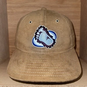 Vintage Colorado Avalanche New Era NHL Hockey Brown Suede Strapback Hat Cap RARE - Picture 1 of 13