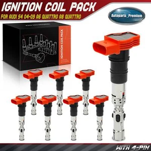8x Ignition Coil for Audi A6 Quattro 2005-2006 A8 Quattro 03-06 S4 04-09 4.2L - Picture 1 of 9