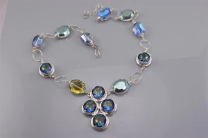 Collar de cuarzo místico arco iris de plata esterlina LYRACISM 76 g 20"+ 2 - Imagen 1 de 6