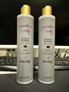 2 Pantene Pro-V Generation Beauty Silver & Glowing Purple Silicone Free Shampoo - Picture 1 of 6