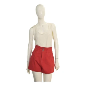 Alaia Red Cotton High Waist Summer Shorts Trousers Pants size 38 - Picture 1 of 7
