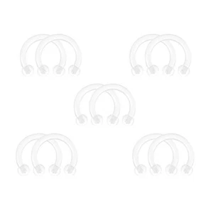 10-30pc Various Diameter Clear Acrylic Horseshoe Nose Ear Lip Ring Piercing Set - Picture 1 of 8