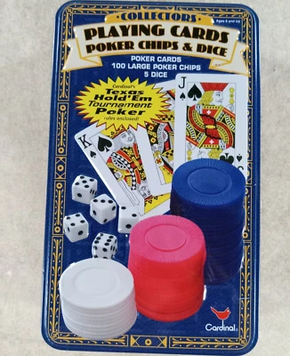 Collectors Playing Cards Poker Chips & Dice Texas Hold' Em Tournament Poker - Image 1 of 3