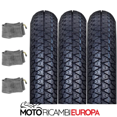 OEM QUALITY 3 PNEUMATICI 350 10 PER PIAGGIO VESPA PX LML 125 150 200 D'EPOCA + CAMERE D'ARIA