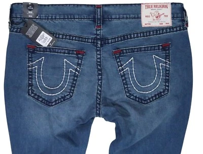 NWT TRUE RELIGION ROCCO RELAXED SKINNY SUPER T JEANS 42 X 32 STRETCH DISRUPTION - Image 1 of 4