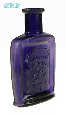FANCY Purple CARBOLIC TOOTH WASH Antique Bottle SCARCE Early BLOWN GLASS • 137.13$