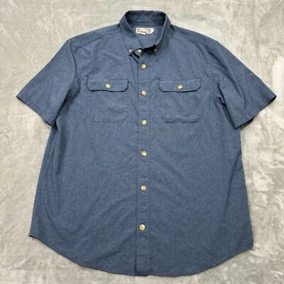 Duluth Shirt Mens Large Blue Short Sleeve Button Down Relaxed Fit Work Outdoor - Image 1 of 4