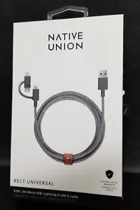 Native Union 6.5' USB Type-A-to-Micro-USB/USB Type-C Cable OPEN NEW🔥 - Picture 1 of 3