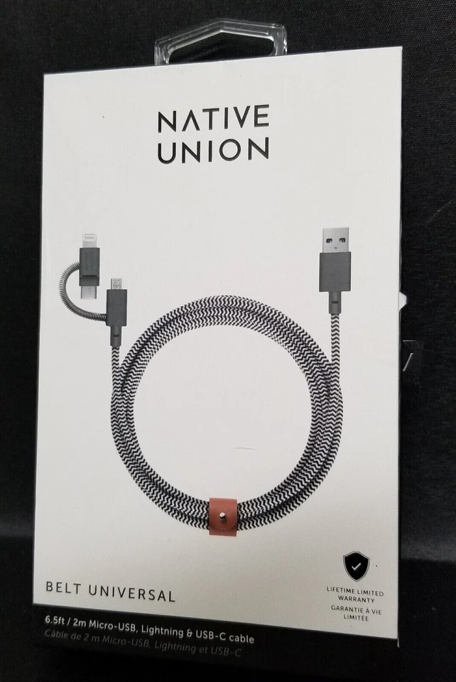 Native Union 6.5' USB Type-A-to-Micro-USB/USB Type-C Cable OPEN NEW🔥 - Image 1 of 3