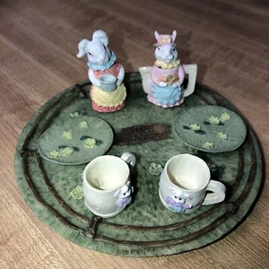 Vtg 1990’s Little Bo Peep Resin Miniature Decorative Tea Set Bonny’s - Picture 1 of 3