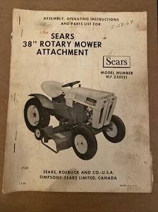 Conjunto de accesorio de cortacésped rotativo Sears 38" funcionamiento y lista de piezas para 917.250121 - Imagen 1 de 4