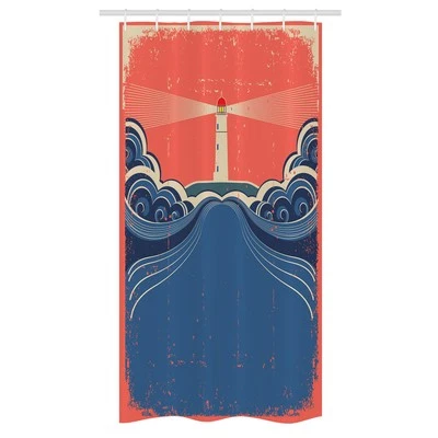 Leuchtturm Schmaler Duschvorhang Leuchtturm Waves Sea - Bild 1 von 3