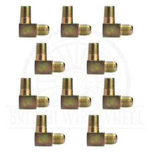 3/8" Male JIC x 1/4" NPTF Male 90 Deg Elbow Hydraulic Fitting, 2501-06-04, 10pcs - Picture 1 of 6