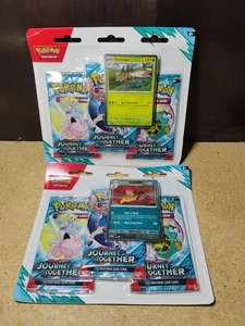 Pokemon TCG SV09 Journey Together 3 Pack Blister Bundle Sealed New - Picture 1 of 2