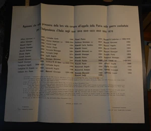 Manifesto Risorgimento 51x45 ww1 Combattenti caduti Appiano Gentile Como Af3A - Picture 1 of 4