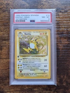 1999 POKEMON SPANISH 1ST EDITION #14 RAICHU-HOLO BASE SET 14/102 PSA 8 - Picture 1 of 2