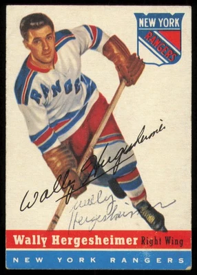 Wally Hergesheimer Autographed Signed 1954-55 Topps Card 22 New York Rangers - Image 1 of 2